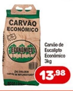 Costazul Supermercados Carvao de Eucalipto Economico 3kg oferta