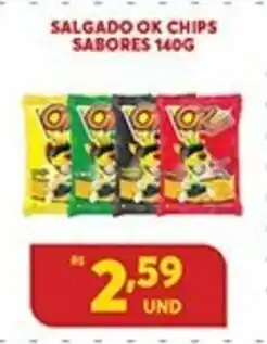 Atacadão Centro Sul Salgado Ok Chips Sabores 140g oferta