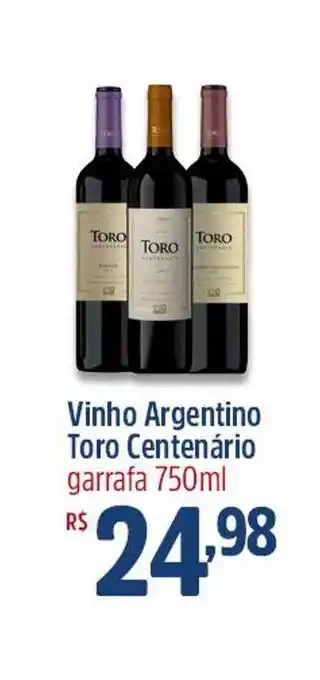 Quartetto Supermercados Vinho argentino toro centenário oferta