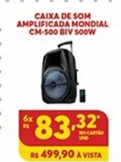 Caixa de Som Amplificada Mondial CM-500 BIV 500w