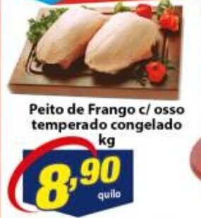 Vencedor Atacadista Peito de Frango c/ Osso temperado congelado 1kg oferta