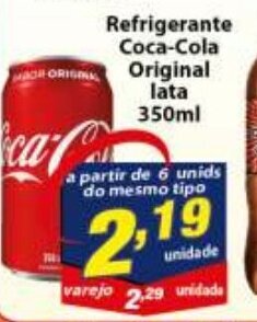 Vencedor Atacadista Refrigerante Coca Cola Original lata 350ml oferta