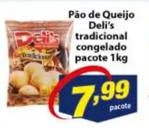 Vencedor Atacadista Pao de Queijo Deli's Tradicional congelado pacote 1kg oferta
