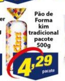 Vencedor Atacadista Pao de Forma Kim Tradicional pacote 500g oferta
