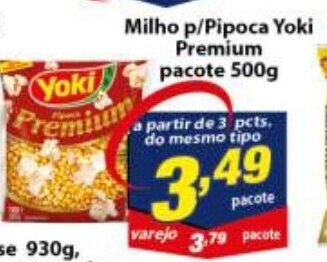 Vencedor Atacadista Milho p/ Pipoca Yoki Premium pacote 500g oferta