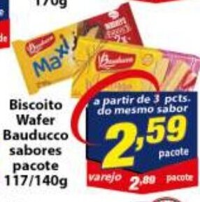 Vencedor Atacadista Biscoito Wafer Bauducco sabores pacote 117/140g oferta