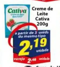 Vencedor Atacadista Creme de Leite Cativa 200g oferta