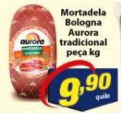 Vencedor Atacadista Mortadela Bologna Aurora tradicional peca 1kg oferta