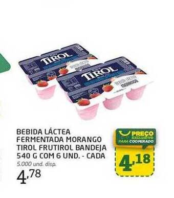 Cooper Bebida láctea fermentada morango tirol frutirol oferta