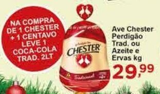 Rossi Supermercado Ave Chester Perdigao Trad. ou Azeite e Ervas 1kg oferta
