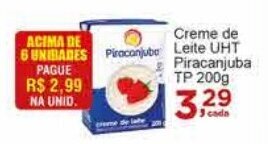 Rossi Supermercado Creme de Leite Uht Piracanjuba tp 200g oferta