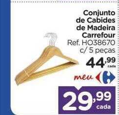 Carrefour Conjunto de cabides de madeira carrefour oferta
