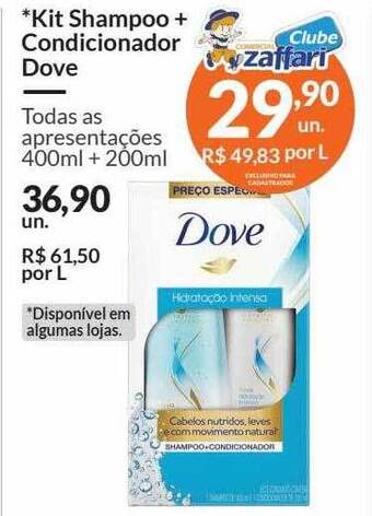 Zaffari Kit shampoo + condicionador dove oferta