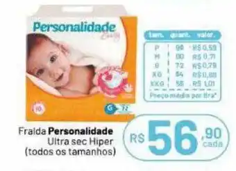 Farmácias Descontão Fralda personalidade ultra sec hiper todos os tamanhos oferta