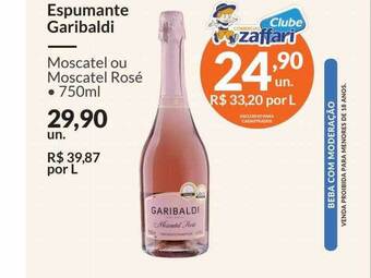 Zaffari Espumante garibaldi moscatel ou moscatel rosé oferta