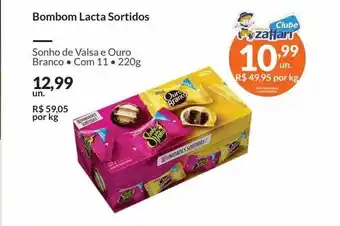Zaffari Bombom lacta sortidos sonho de valsa e ouro branco oferta