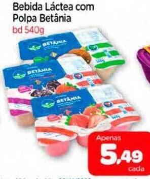 Bebida láctea com polpa betânia