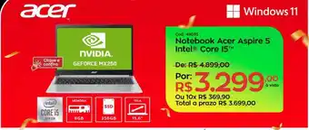 Notebook acer aspire 5 intel core i5