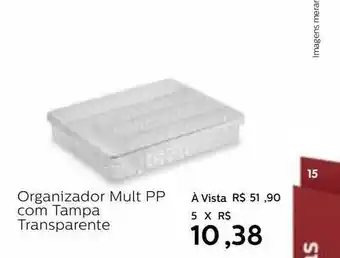 Organizador mult pp com tampa transparente