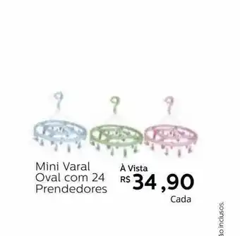 Grupo Formosa Mini varal ovalk com 24 prendedores oferta
