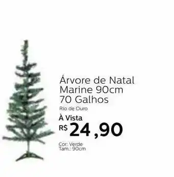Árvore de natal marine 90cm 70 galhos