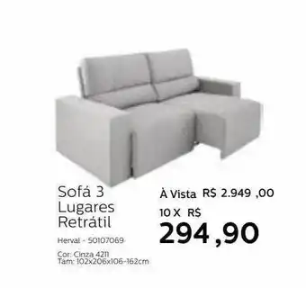 Grupo Formosa Sofá 3 lugares retrátil oferta