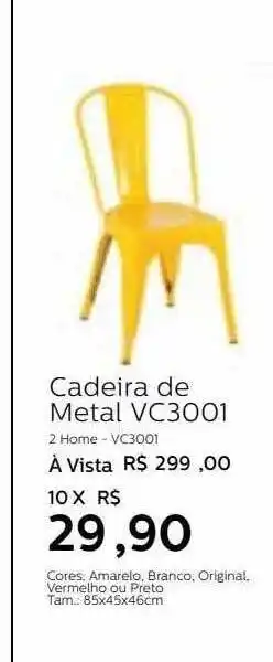 Grupo Formosa Cadeira de metal vc3001 oferta