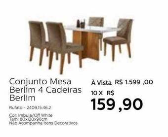 Grupo Formosa Conjunto mesa berlim 4 cadeiras berlim oferta