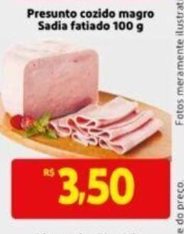Extra Supermercado Presunto Cozido Magro Sadia fatiado 100g oferta