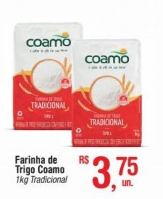 Fort Atacadista Farinha de Trigo Coamo 1kg oferta