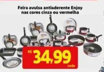 Feira Avulsa Antiaderente Enjoy nas Cores Cinza ou Vermelha