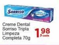 Rossi Supermercado Creme dental Sorriso Tripla Limpeza Completa 70g oferta