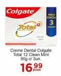 Rossi Supermercado Creme Dental Colgate Total 12 Clean Mint 90g c/ 3 unidades oferta