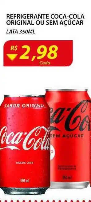 Assaí Atacadista Refrigerante coca-cola original ou sem açúcar lataz oferta