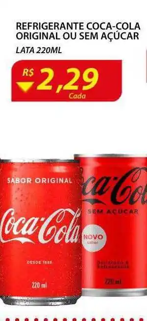 Assaí Atacadista Refrigerante coca-cola original ou sem açúcar lata oferta