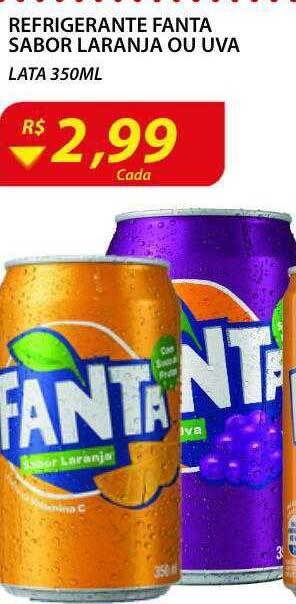 Assaí Atacadista Refrigerante fanta sabor laranja ou uva lata oferta