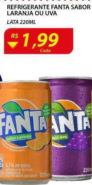 Assaí Atacadista Refrigerante fanta sabor laranja ou uva lata oferta