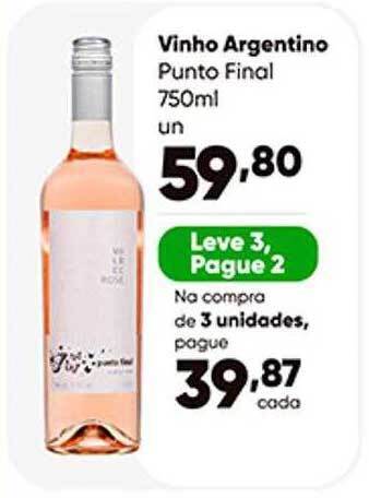 Zaffari Vinho argentino punto final leve 3 pague 2 oferta
