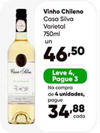 Zaffari Vinho chileno casa silva varietal leve 4 pague 3 oferta