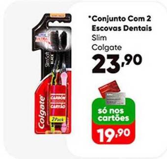 Zaffari Conjunto com 2 escovas dentais slim colgate oferta