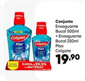 Zaffari Conjunto enxaguante bucal + enxaguante bucal plax colgate oferta
