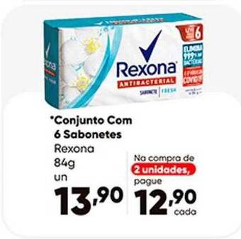 Zaffari Conjunto com 6 sabonetes rexona oferta