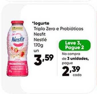 Zaffari Iogurte nesfit nestlé leve 3 pague 2 oferta