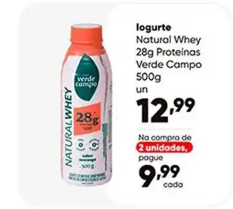Zaffari Iogurte natural whey 28g proteinas verde campo oferta