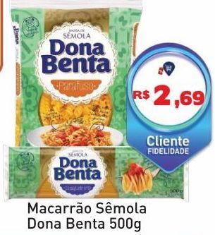Tonin Superatacado Macarrão sêmola dona benta 500g oferta