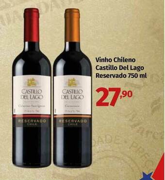 Apoio Mineiro Vinho Chileno Castillo Del Lago Reservado 750ml oferta