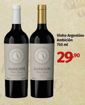 Apoio Mineiro Vinho Argentino Ambición 750ml oferta