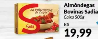 Boa Supermercados Almôndegas Bovinas Sadia 500g oferta