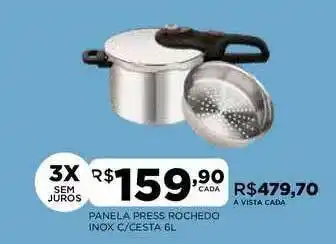 DB Supermercados Panela Press Rochedo Inox C Cesta oferta