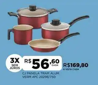 DB Supermercados Cj Panela Tram Alum Verm oferta